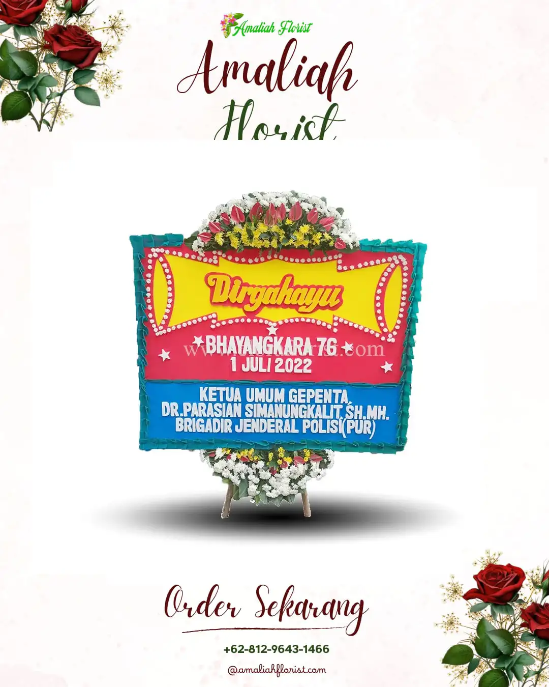 Papan Bunga HUT Ulang Tahun Bukir